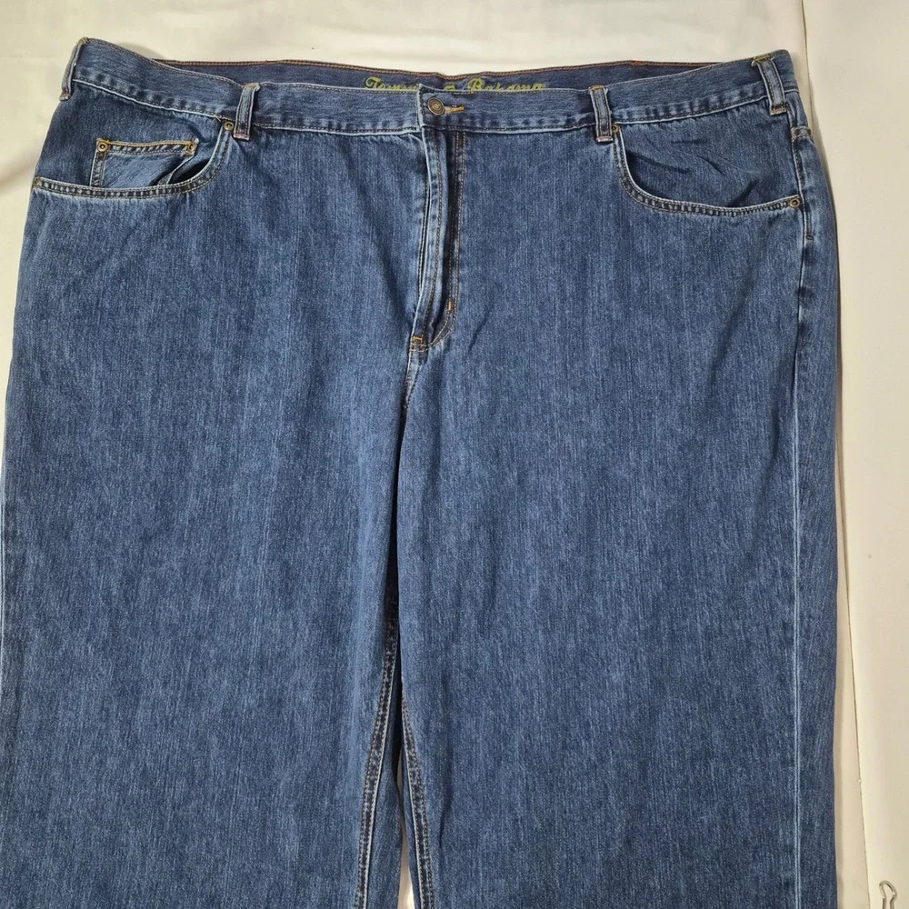 Tommy Bahama Jeans Mens 54 (52)/32 Classic Fit Blue Denim Straight Cotton Tencel